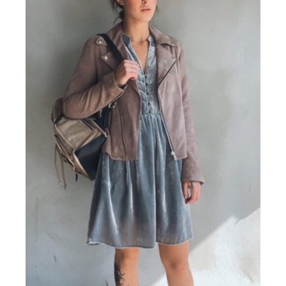Anthropologie Dresses & Skirts - Anthropologie Holding Horses Nantes Crushed Velvet Shirt Dress Blue Green Sz Med